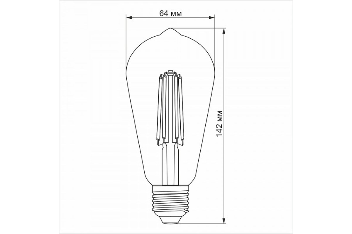 LED лампа VIDEX Filament ST64FD 6W E27 4100K дімерна (VL-ST64FD-06274)