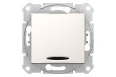 Одноклавішний вимикач з синьою підсвіткою Sedna Scnheider Electric слонова кістка (SDN1400123)