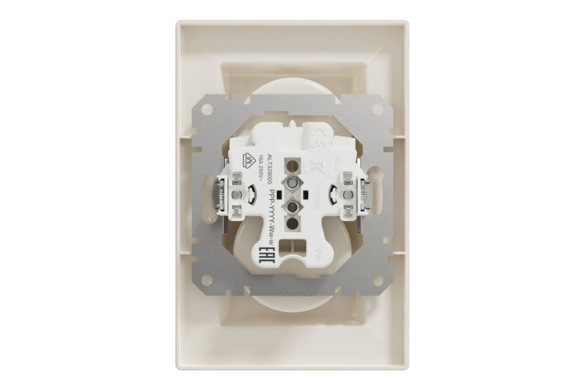 Розетка подвійна без заземлення Кремова Asfora (EPH9700123)