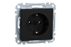 Розетка Schuko Ocean Plastic System M чорна матова (MEG2301-0403)