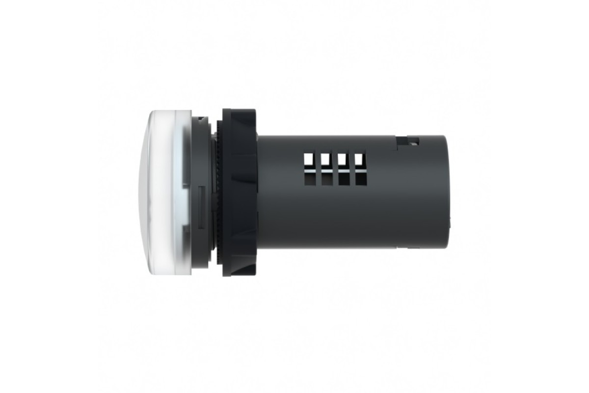 Easy Harmony XA2E, монолітна сигнальна лампа, пластик, білий, Ø22, вбудований світлодіод, гвинтові клеми, 12 В AC/DC (XA2EVJ1LC)