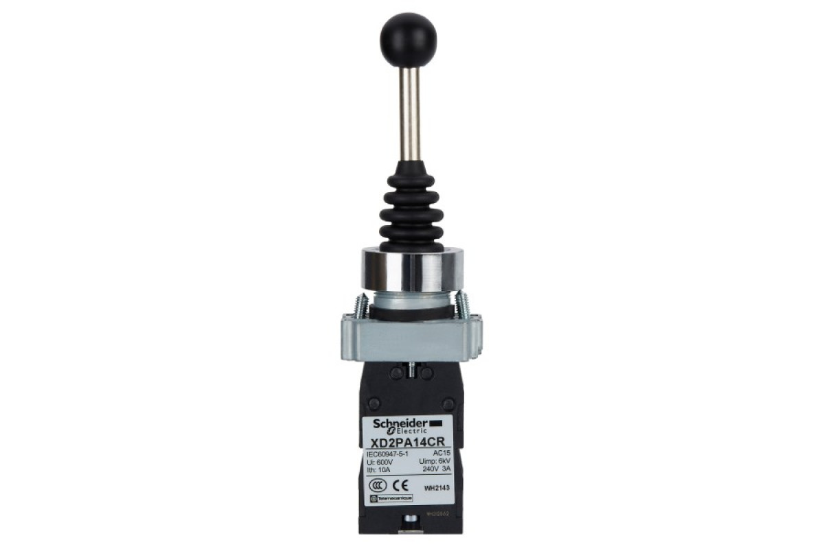 Джойстиковий контролер, Easy Harmony XB2, пластик, 22 мм, 4 напрямки, з фіксацією, 4NO (XD2PA14CR)