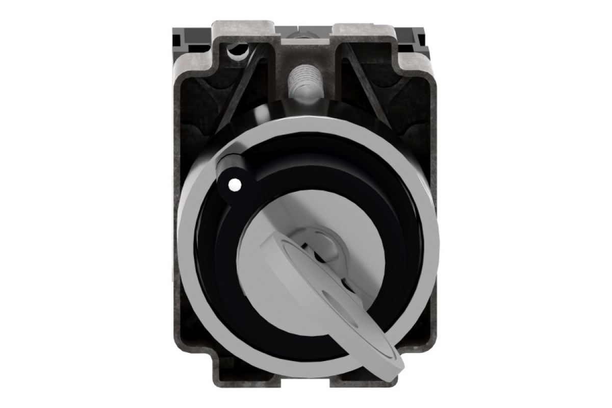 Ключовий перемикач, Easy Harmony XB2, метал, чорний, 22 мм, 2 положення, з фіксацією, ліва сторона висувна, 1NO + 1NC (XB2BG25C)