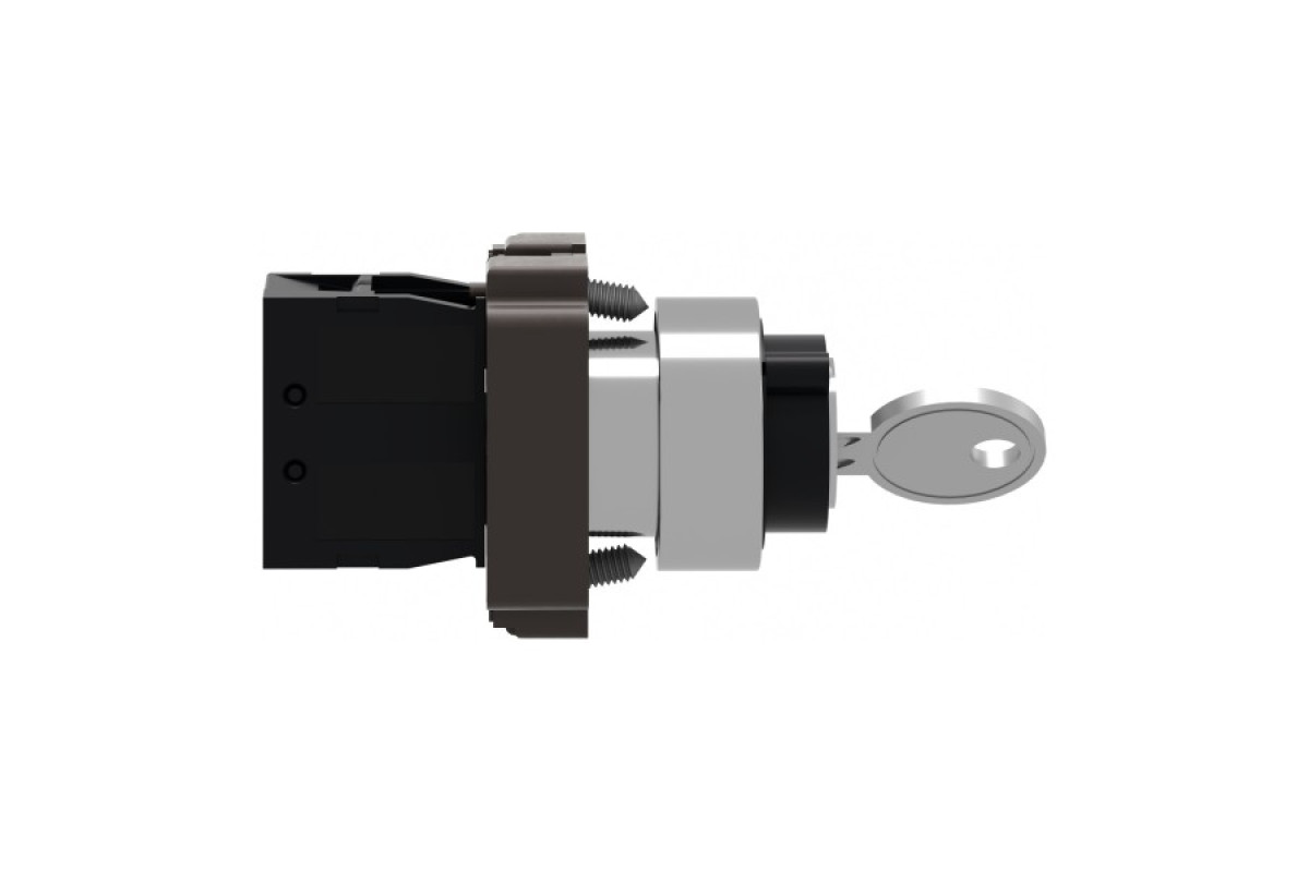 Ключовий перемикач, Easy Harmony XB2, метал, чорний, 22 мм, 2 положення, залишається на місці, ліва сторона висувна, 1NO (XB2BG21C)