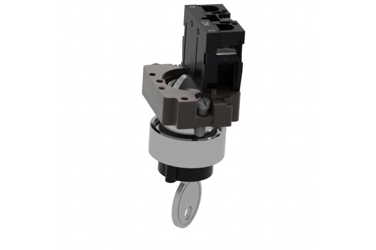 Ключовий перемикач, Easy Harmony XB2, метал, чорний, 22 мм, 2 положення, пружинне повернення, зліва висувний, 1NO (XB2BG61C)