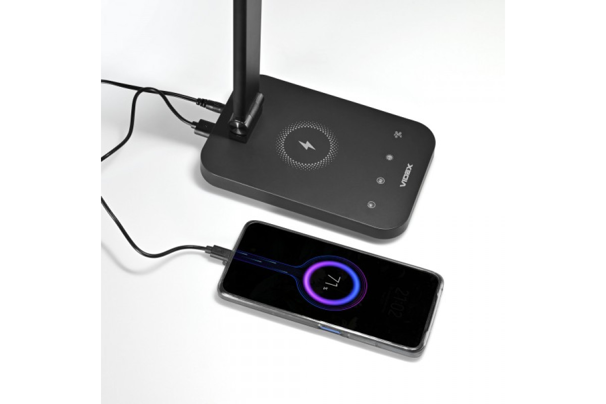 LED лампа настiльна з бездротовою зарядкою VIDEX VL-TF17B 18W 1800-6500K (VL-TF17B)