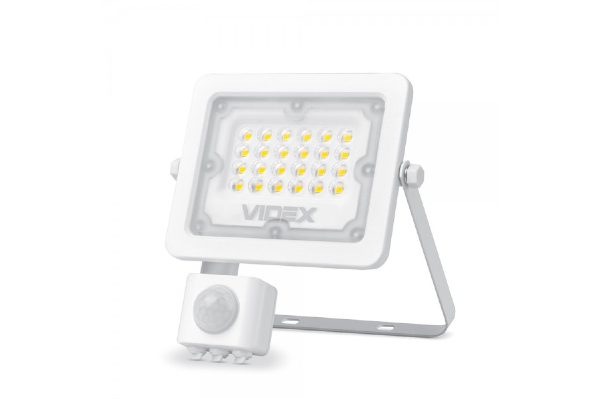 LED прожектор VIDEX F2e 10W 5000K з датчиком руху та освітленості (VL-F2e105W-S)