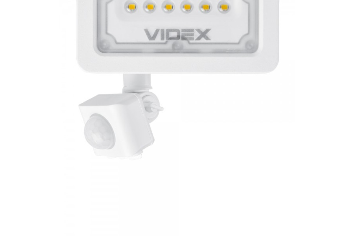 LED прожектор VIDEX F2e 10W 5000K з датчиком руху та освітленості (VL-F2e105W-S)