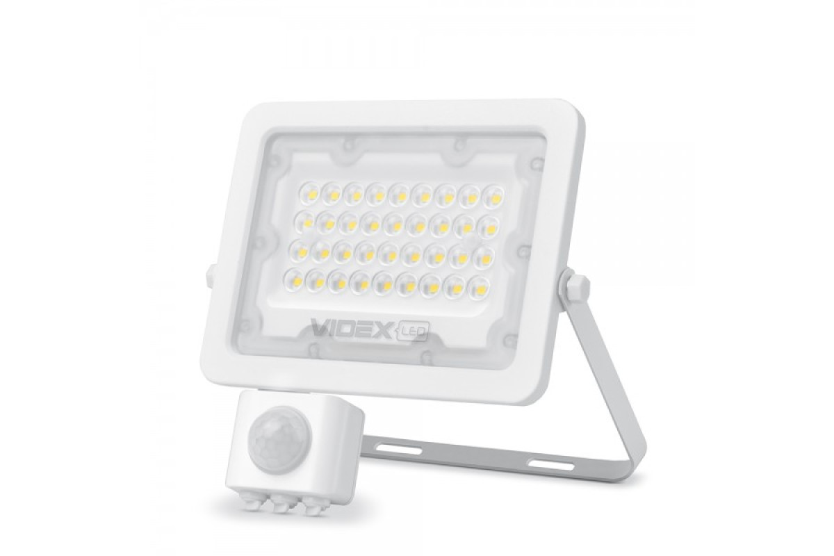 LED прожектор VIDEX F2e 30W 5000K з датчиком руху та освітленості (VL-F2e305W-S)