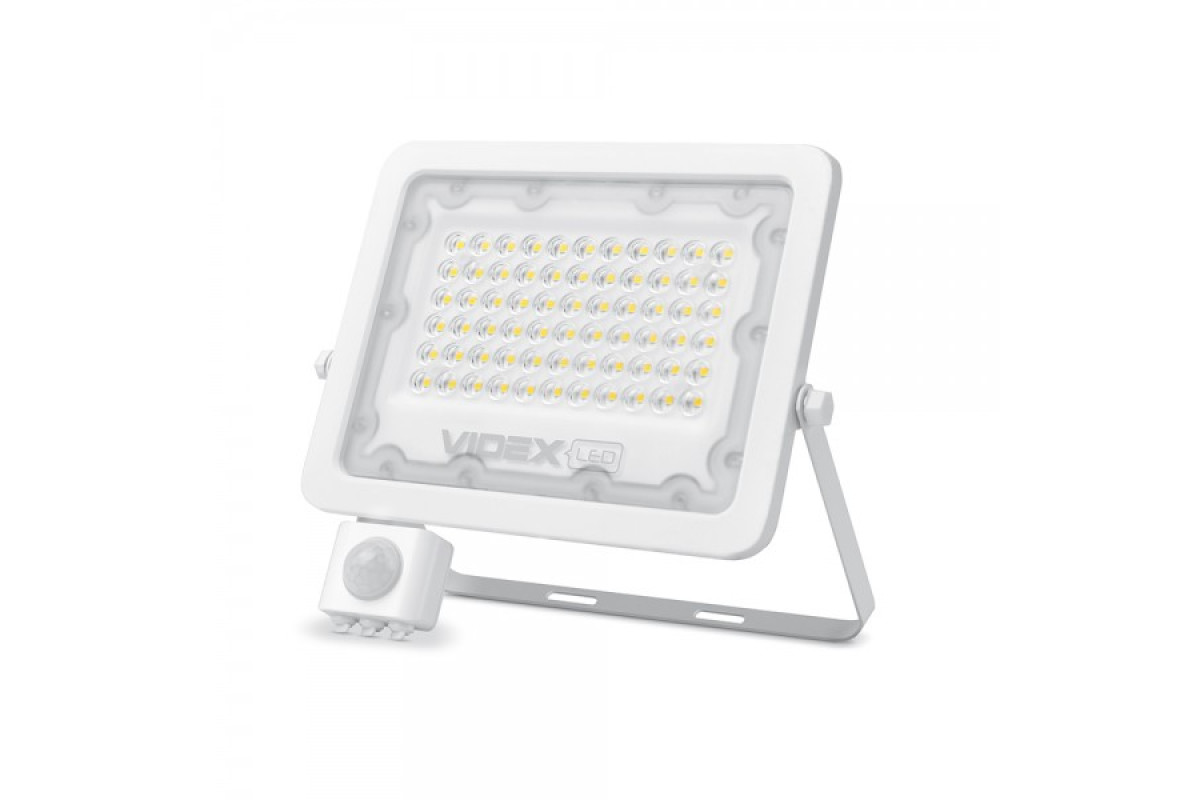 LED прожектор VIDEX F2e 50W 5000K з датчиком руху та освітленості (VL-F2e505W-S)