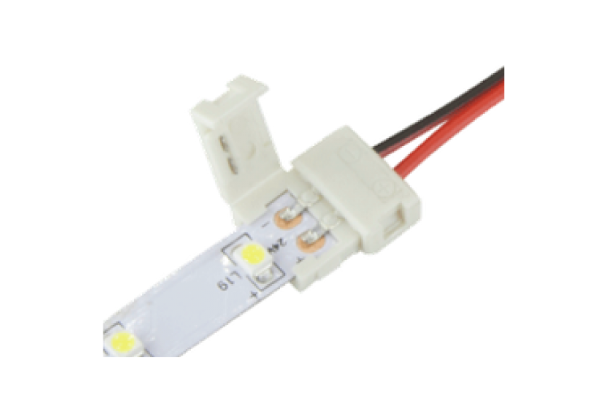 З'єднувальний кабель + 1 затискач для світлодіодної стрічки 2835\3528, 8мм (503001)