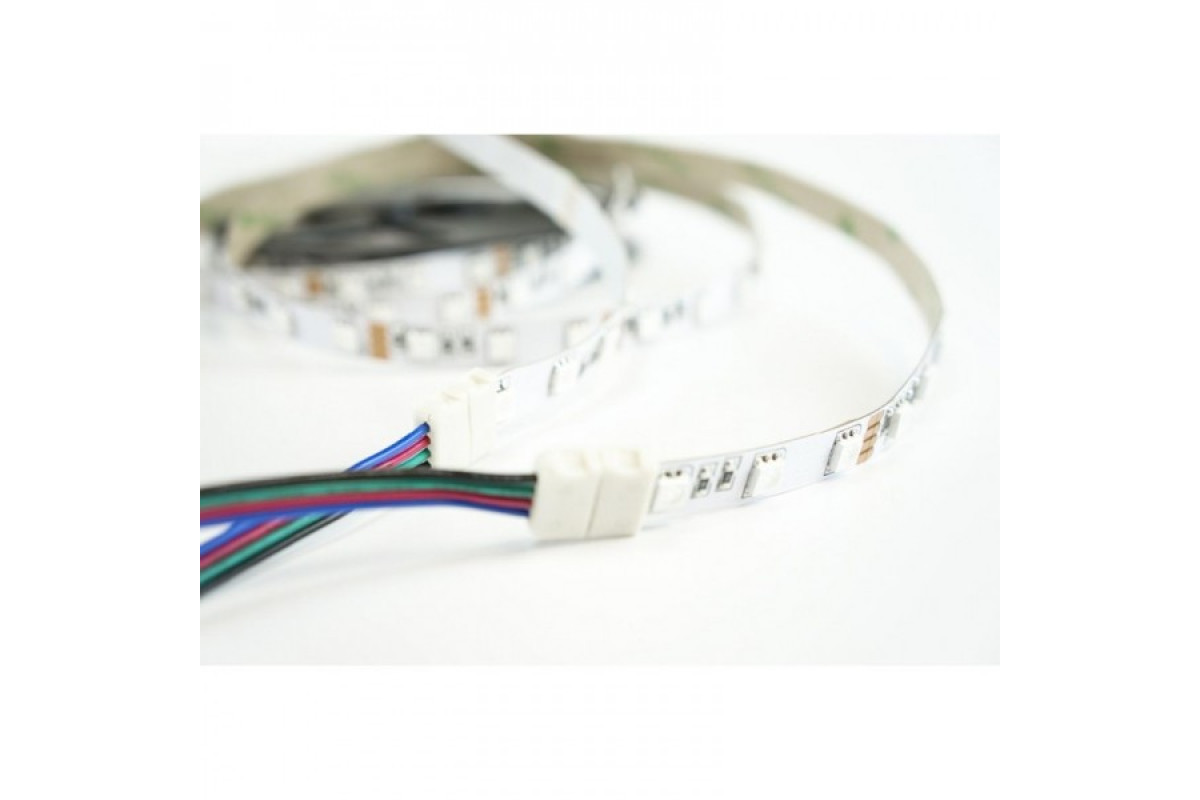 Кабель PROLUM™ для стрічки 5050, RGB, 10 мм, + 1 затискач (503007)
