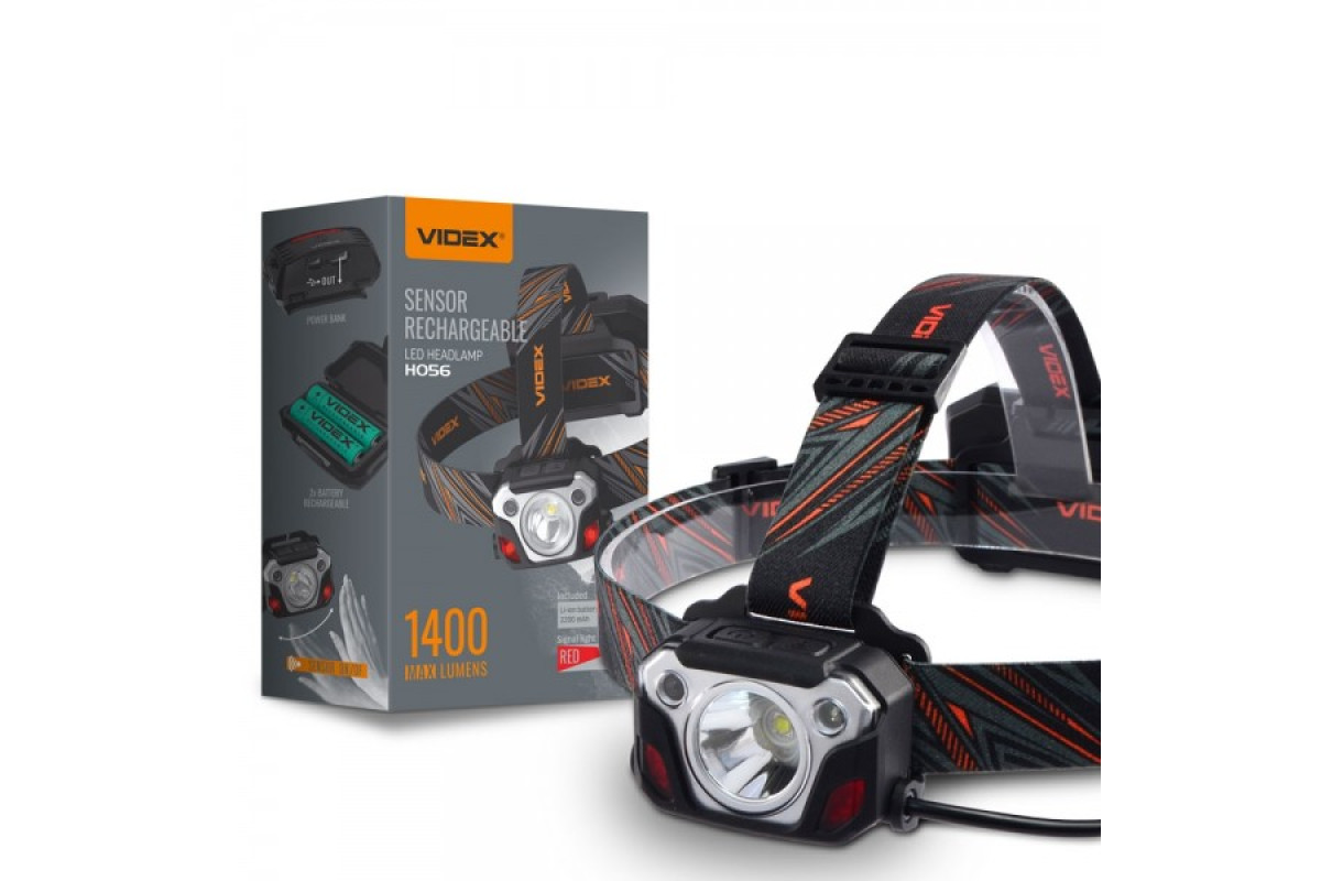 Налобний світлодіодний ліхтарик VIDEX 1400Lm 6500K (VLF-H056)