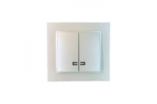 Вимикач двоклавішний з підсвіткою,Mono Electric, DESPINA (перлина) (102-252525-103)