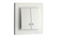 Вимикач двоклавішний прохідний, Mono Electric, DESPINA (білий) (102-190023-111)