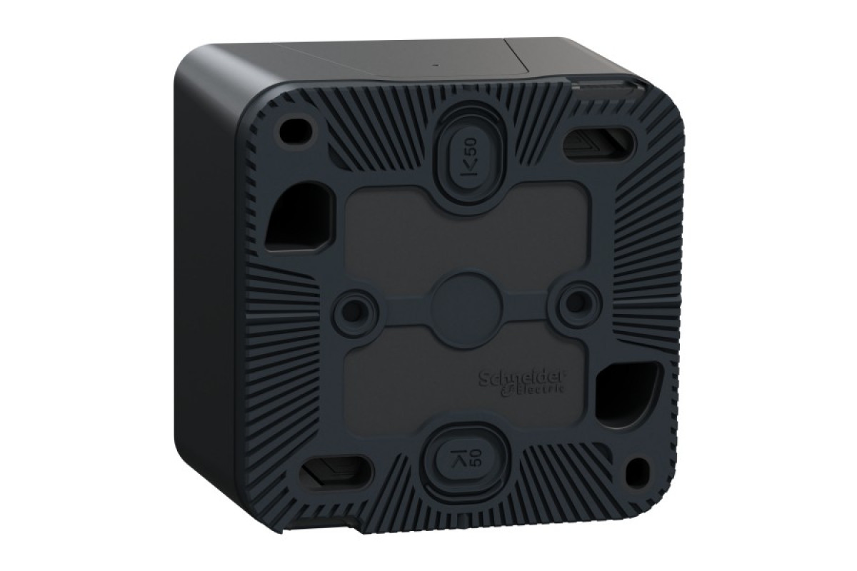 Кнопковий вимикач IP55 з підсвіткою Mureva Styl, поверх. монтаж, чорний (MUR35028)