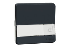 Кнопковий вимикач з полем для маркування IP55 Mureva Styl, чорний (MUR34029)