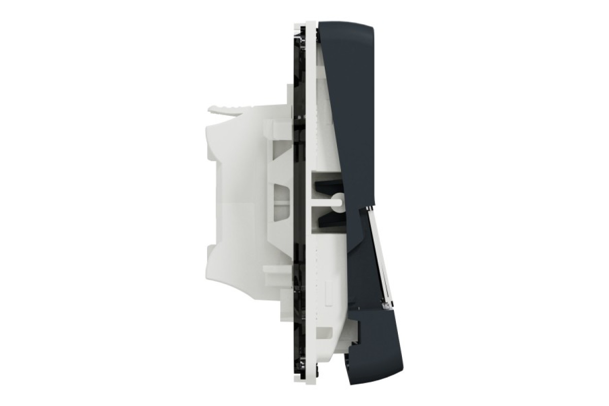 Кнопковий вимикач з полем для маркування IP55 Mureva Styl, чорний (MUR34029)