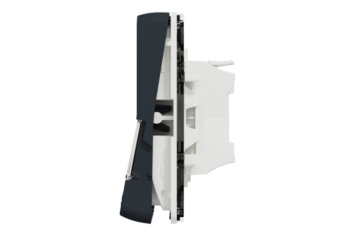 Кнопковий вимикач з полем для маркування IP55 Mureva Styl, чорний (MUR34029)