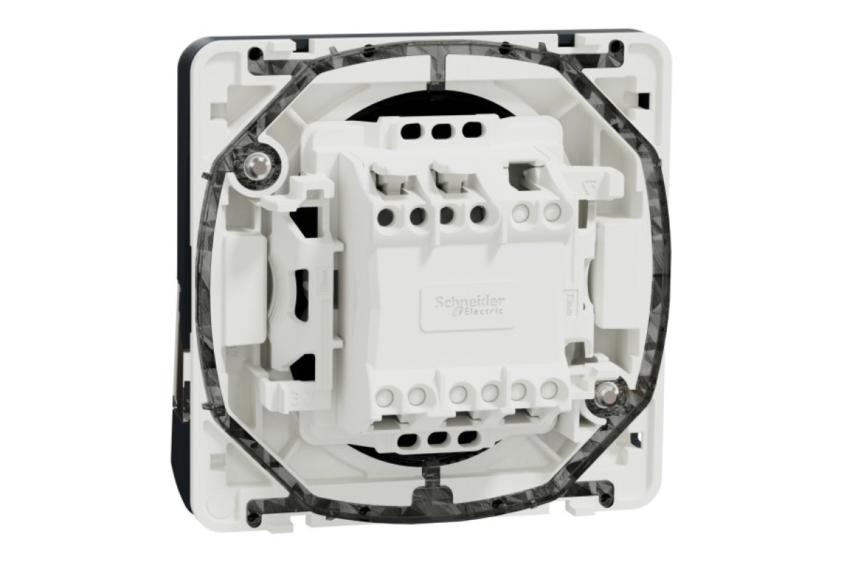 Кнопковий вимикач з полем для маркування IP55 Mureva Styl, чорний (MUR34029)