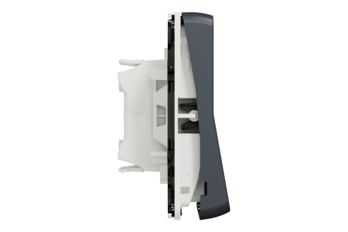 Механізм двоклавішного перемикача IP55, сх.6+6, Mureva Styl, чорний (MUR35019)