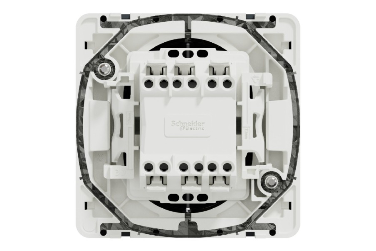 Механізм двоклавішного перемикача IP55, сх.6+6, Mureva Styl, чорний (MUR35019)