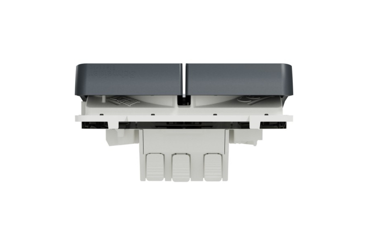 Механізм двоклавішного перемикача IP55, сх.6+6, Mureva Styl, чорний (MUR35019)