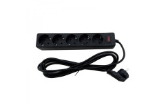 Мережевий фільтр 5 гнізд із заземленням, 3 м Чорний (EH-NFB-5.3)