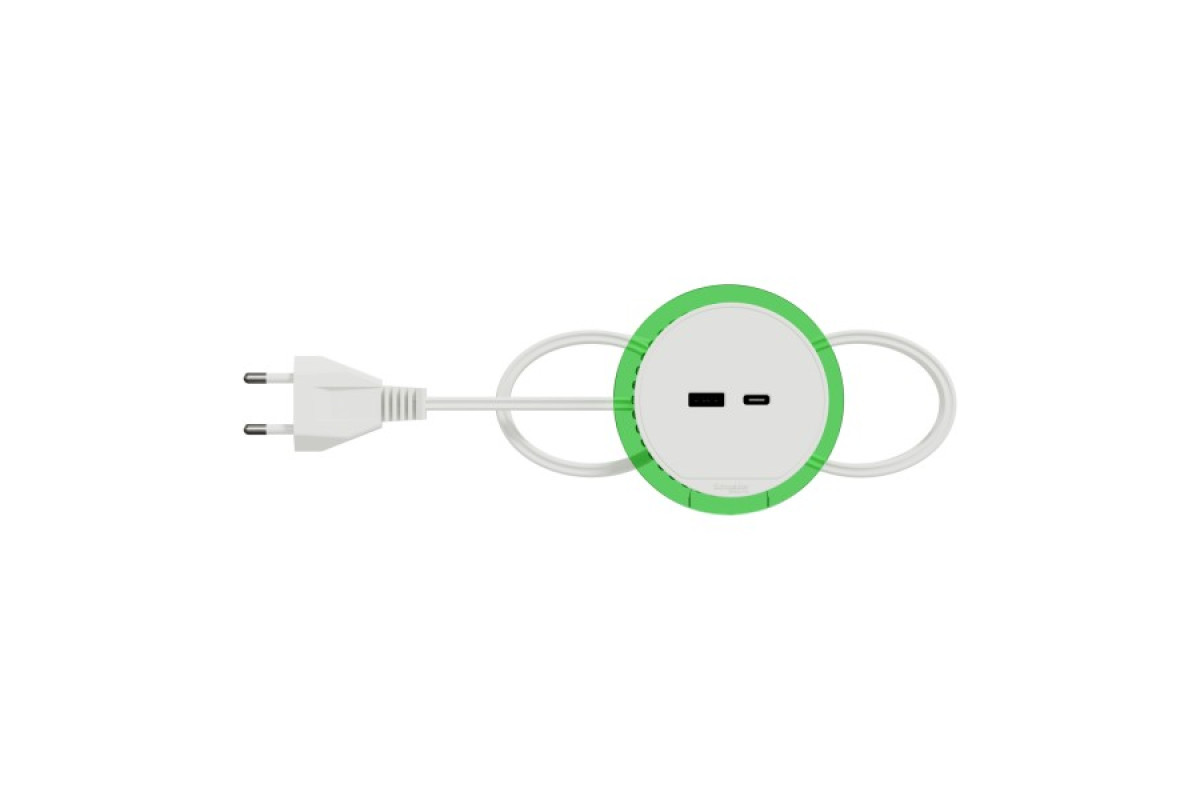 Настільний блок XS з USB типу A та USB типу C, білий (INS44008)