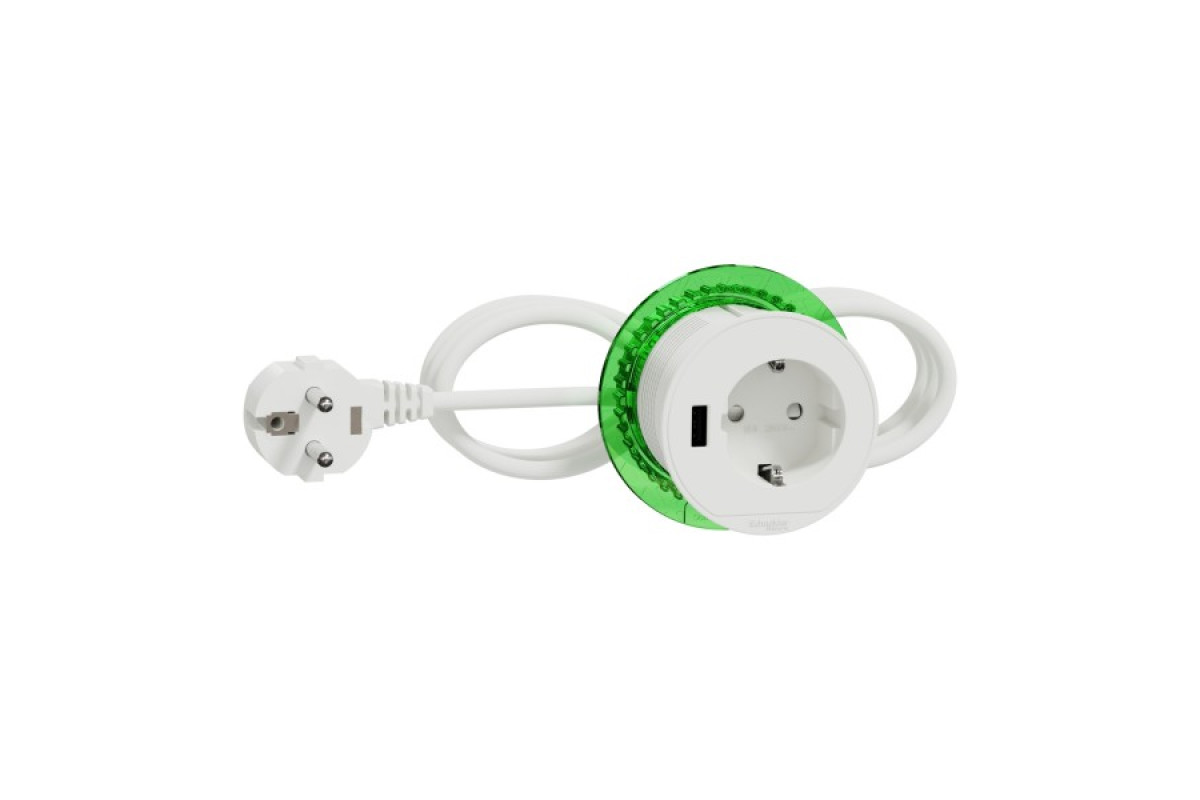 Настільний блок XS з розеткою DE та USB типу A, антрацит (INS44004)