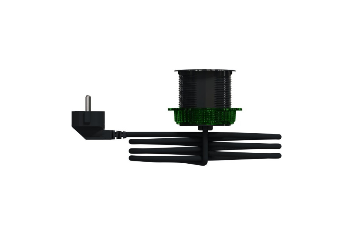 Настольный блок XS, 1 розетка Schuko, 2 метровый кабель, антрацит (INS44001)