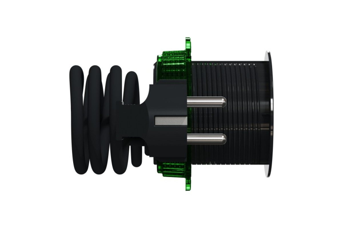 Настольный блок XS, 1 розетка Schuko, 2 метровый кабель, антрацит (INS44001)