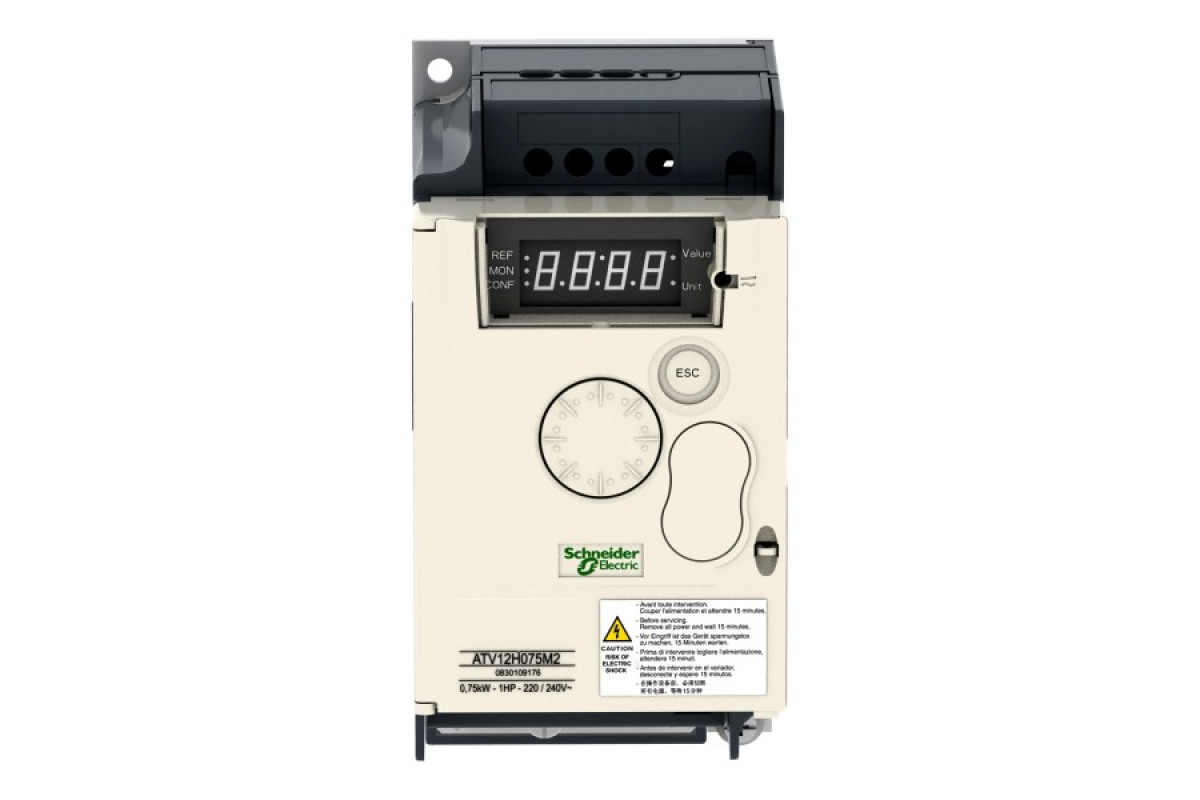 Перетворювач частоти ATV12 0,75кВт 220В, 1ф живлення, з радіатором (ATV12H075M2)