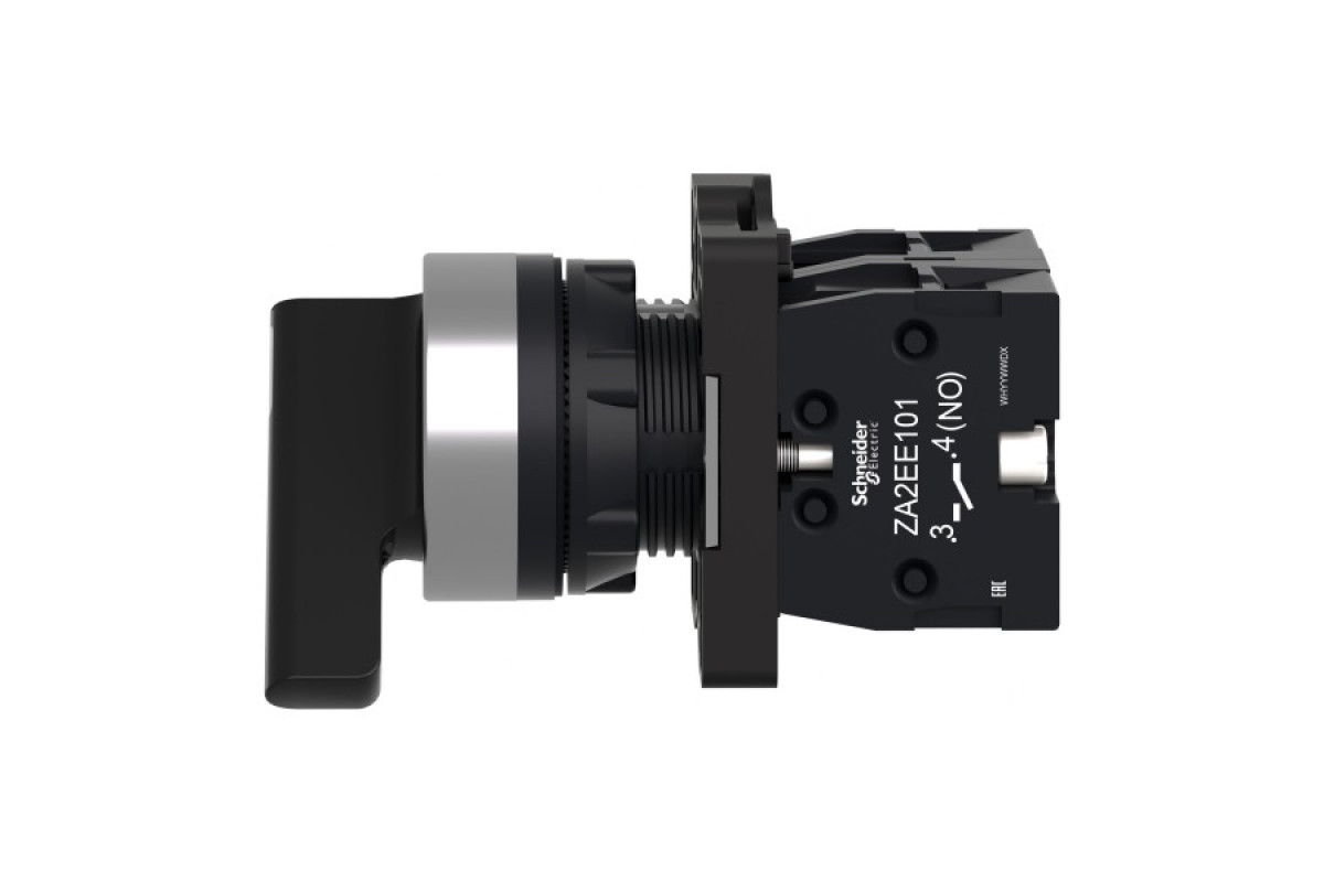 Селекторний перемикач з довгою ручкою, 2 положення, з фіксацією, 1 NO + 1 NC (XA2EJ25)