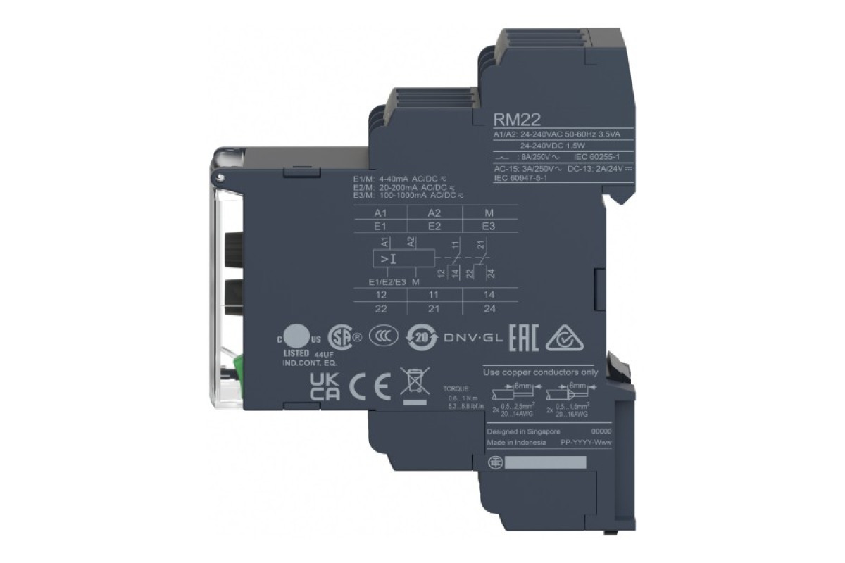 Реле контролю струму 1A, 24/240В (RM22JA21MR)