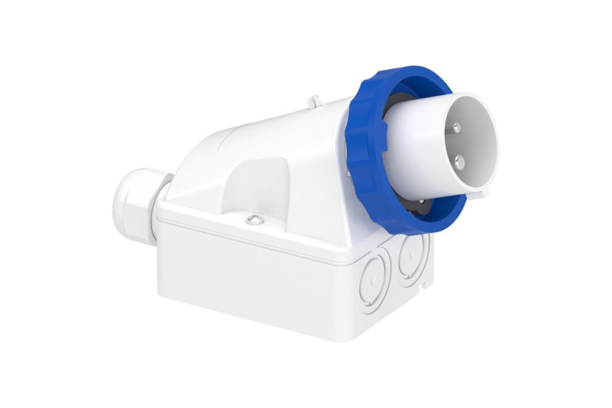 Вилка РК настінна в корпусі 16А 2Р+Е 250В IP67 (83554)