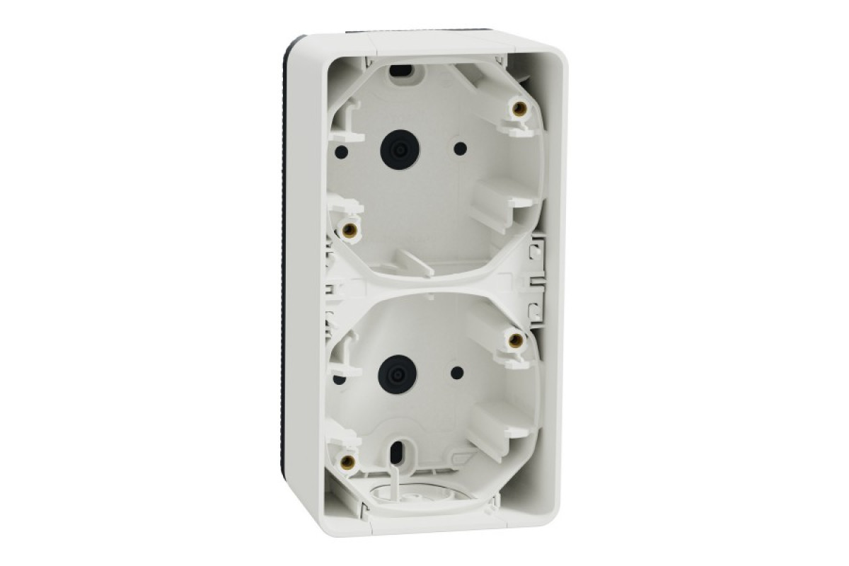 Двомісний бокс для накладного монтажу IP55 Mureva Styl, вертикальний, білий (MUR39912)