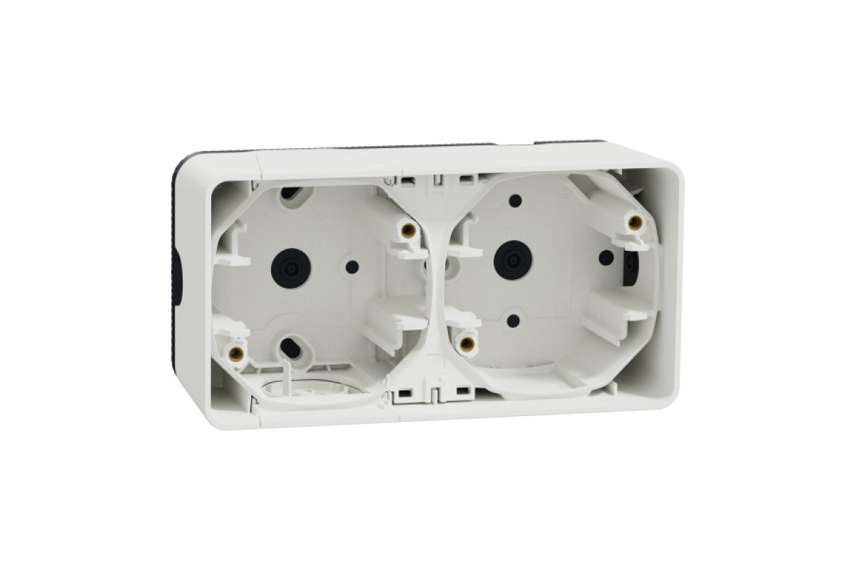 Двомісний бокс для накладного монтажу IP55 Mureva Styl, горизонтальний, білий (MUR39914)