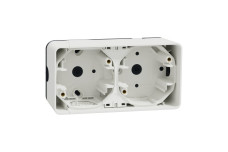 Двомісний бокс для накладного монтажу IP55 Mureva Styl, горизонтальний, білий (MUR39914)