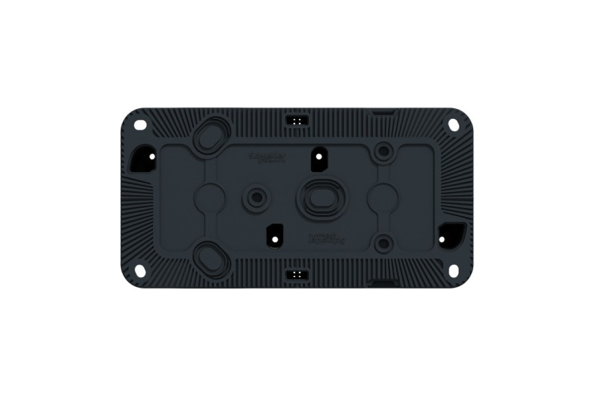 Подвійний блок для поверх. монтажу IP55 Mureva Styl, горизонтальний, чорний (MUR37914)