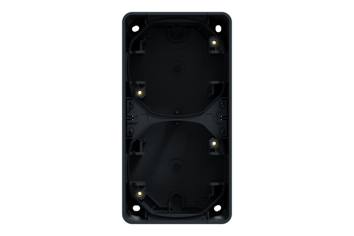 Подвійний блок для поверхневого монтажу IP55 Mureva Styl, вертикальний, чорний (MUR37912)