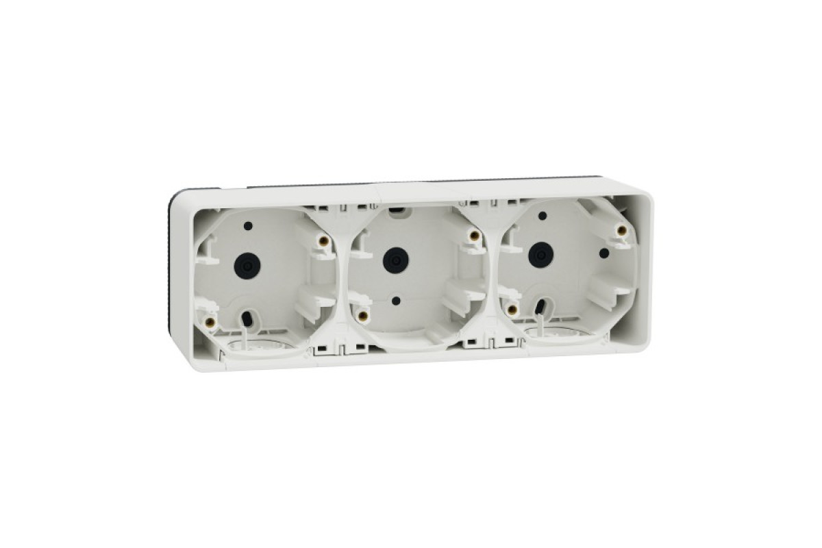 Тримісний бокс для накладного монтажу IP55 Mureva Styl, горизонтальний, білий (MUR39913)