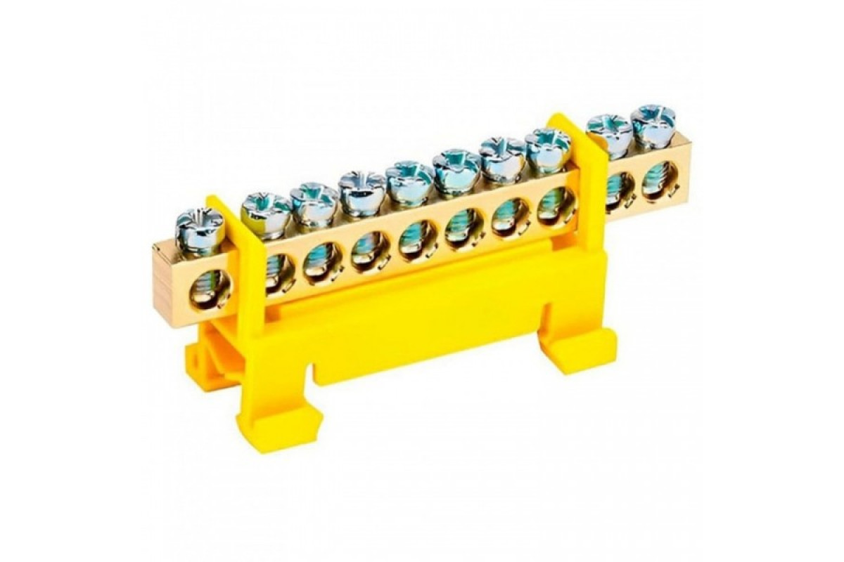 Шина нульова для кріплення на DIN-рейку 10 отв. (502891ж)