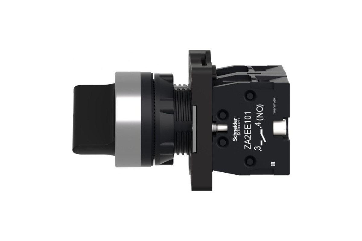 Селекторний перемикач з короткою ручкою, 2 положення, з фіксацією, 1 NO + 1 NC (XA2ED25)