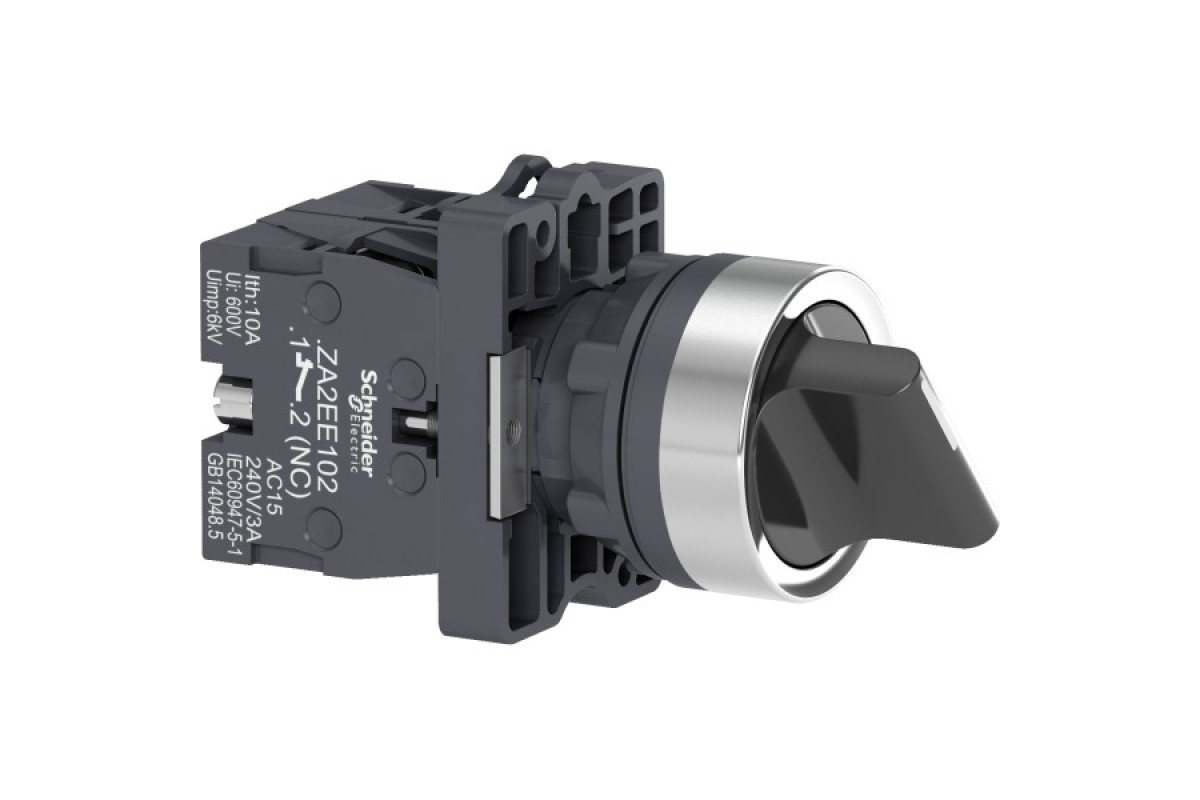 Селекторний перемикач з короткою ручкою, 2 положення, з фіксацією, 1 NO + 1 NC (XA2ED25)