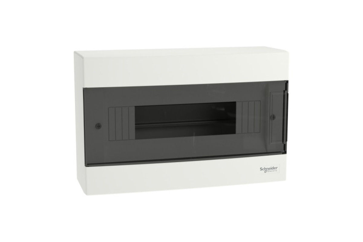 Щит пластиковый Easy9 EU, навесной, 1 ряд 12 модулей, дымчатая дверь (EZ9EUC112)