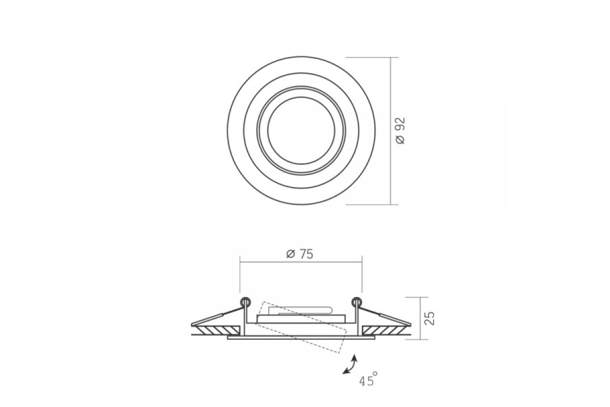 Світильник VIDEX під лампу GU10 врізний Круглий Білий (VL-SPF08R-W) 27140