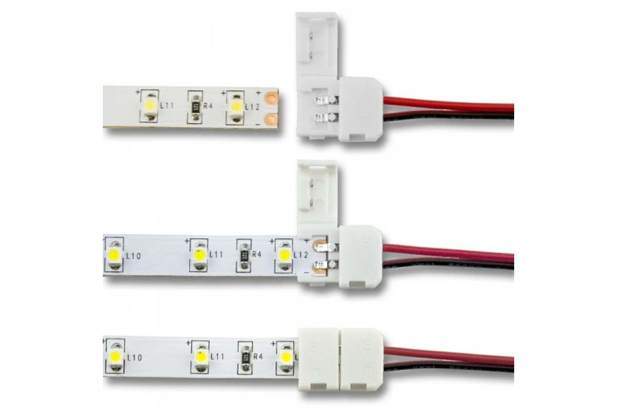 Кабель PROLUM™ для стрічки 8мм, 2835\3528, + 2 затискачі (503002)