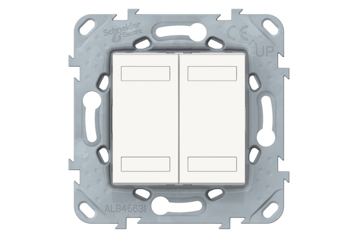 NEW UNICA - KNX Кнопковий вимикач двоклавішний, Білий (NU553118)