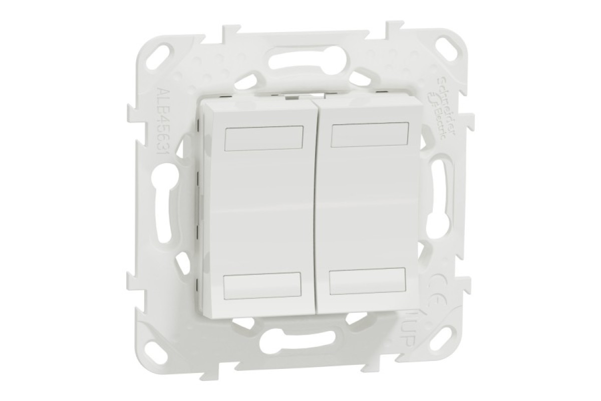 NEW UNICA - KNX Кнопковий вимикач двоклавішний, Білий (NU553118)